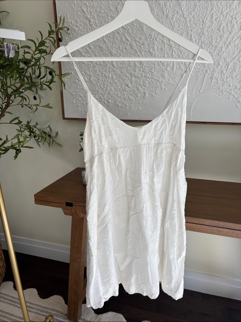Wilfred White Textured Lace Slip Dress